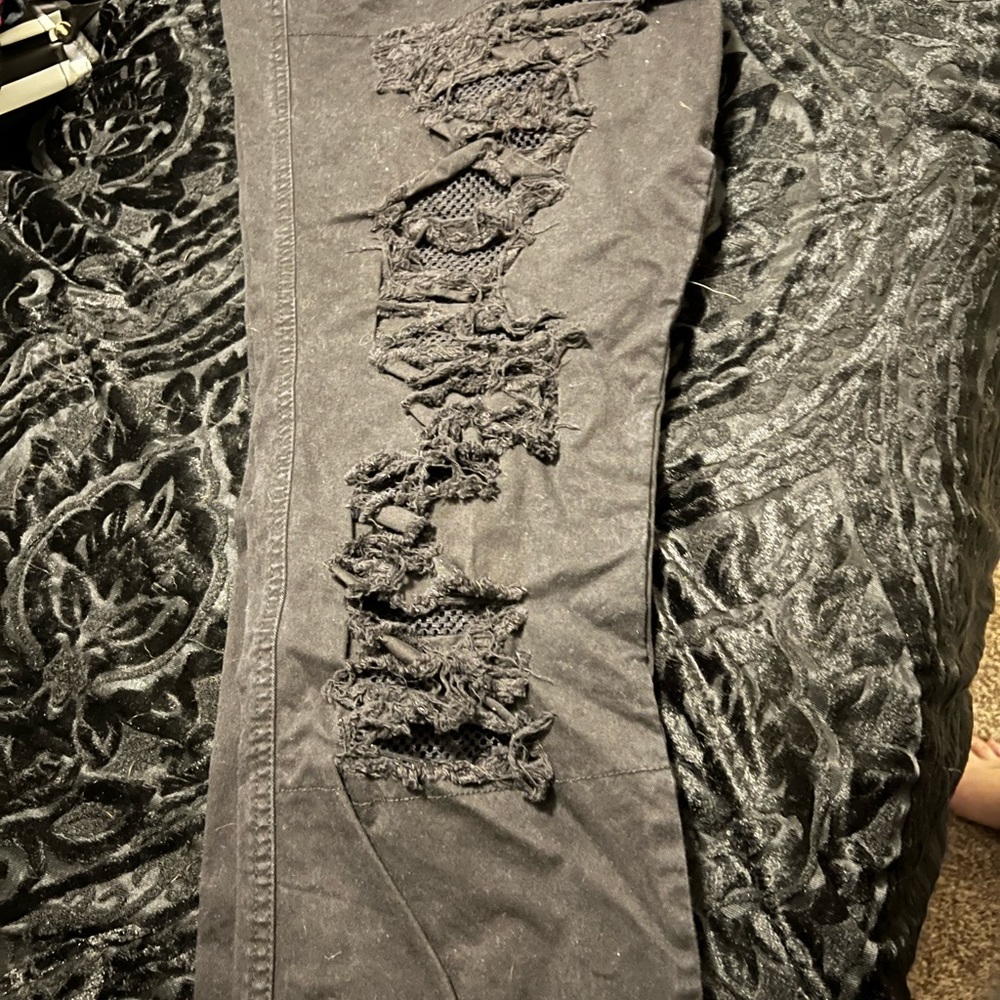 Tripp NYC Jeans Black Skinny Slim Distress Stretch